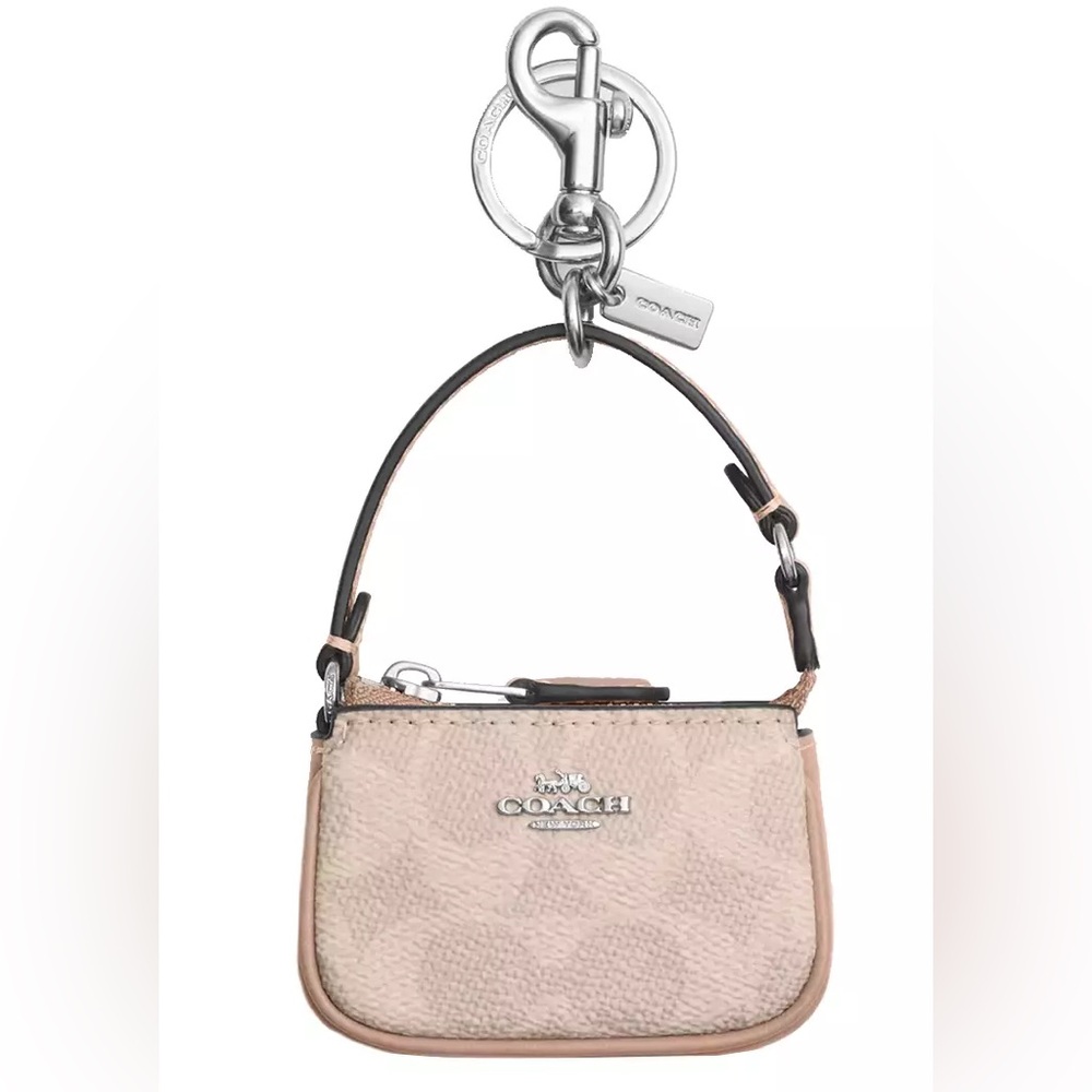 Coach Cream Mini Nolita Bag Charm with Silver Accents CX067